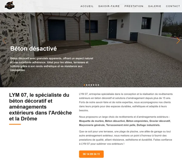 site LYM 07 Béton décoratif et aménagement extérieur